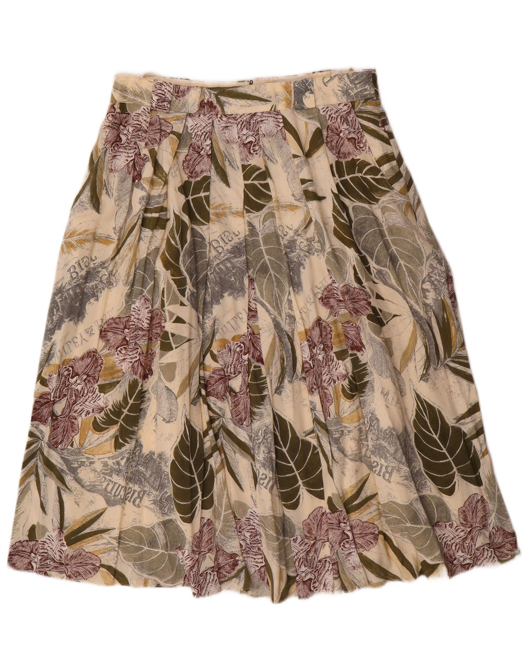 Falda plisada vintage para mujer EU 40 Mediana W30 Multicolor Floral