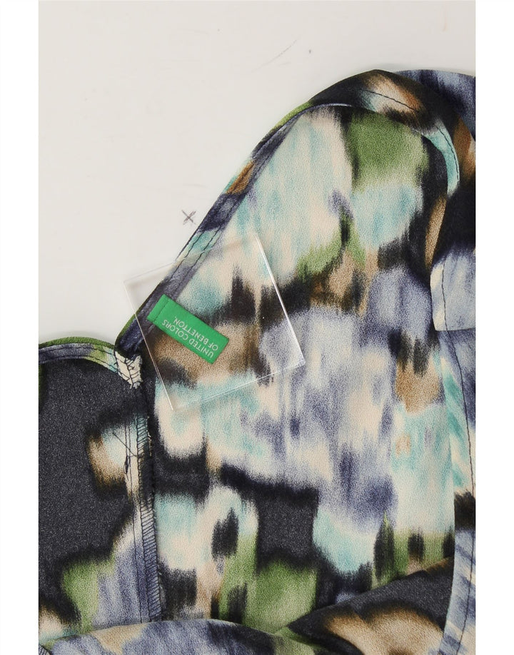 BENETTON Womens Abstract Pattern A-Line Dress UK 12 Medium Multicoloured Vintage Benetton and Second-Hand Benetton from Messina Hembry 