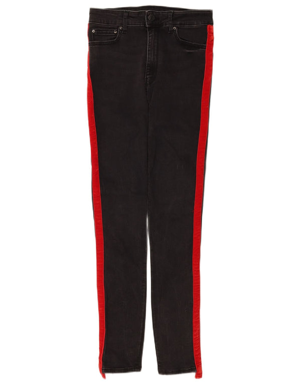 Zara Mujer Vaqueros Slim EU 36 XS W26 L28 Algodón Color Block Negro