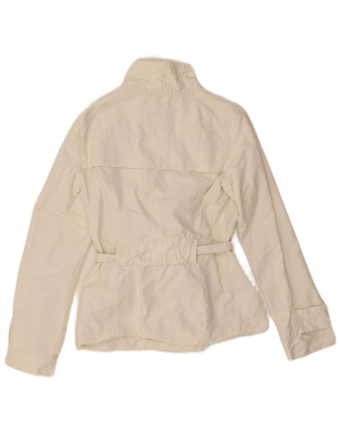 Zara Mujer Gabardina Corta UK 10 Small Algodón Blanco