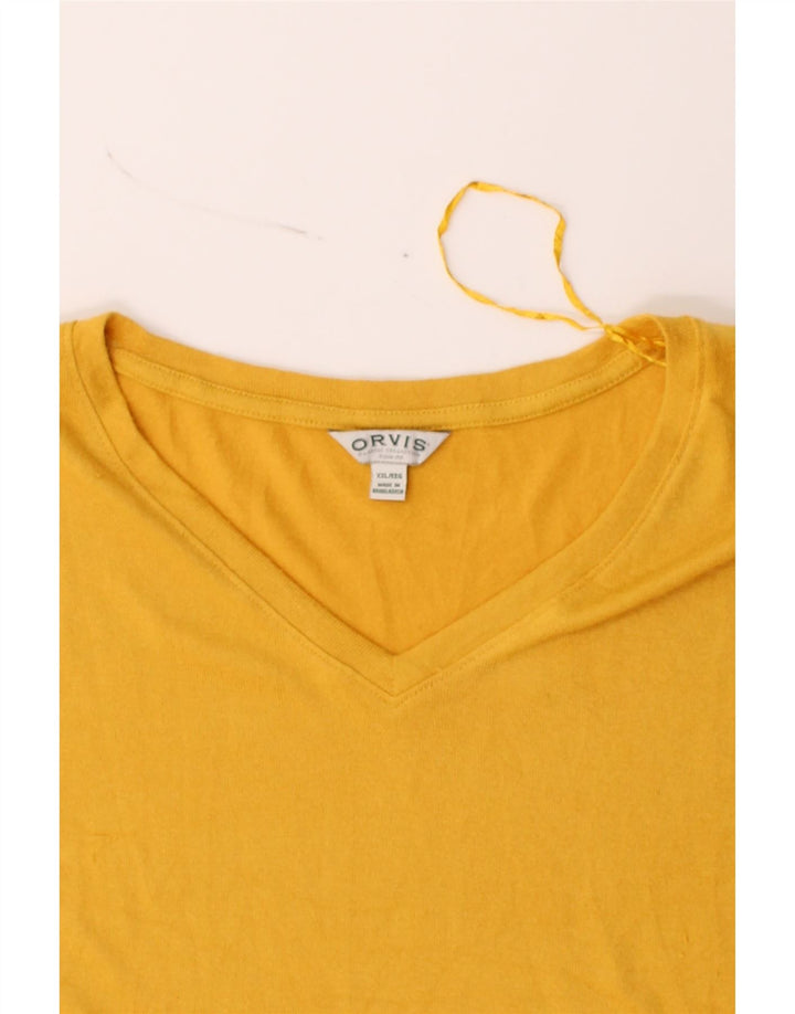 ORVIS Mens T-Shirt Top 2XL Yellow Polyester Vintage Orvis and Second-Hand Orvis from Messina Hembry 