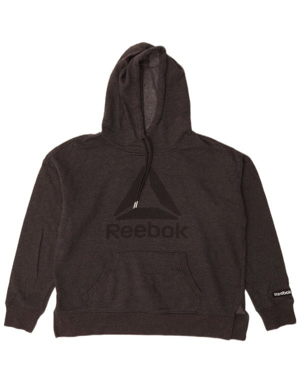 Reebok Sudadera con capucha gráfica extragrande para mujer Reino Unido 14 Algodón gris medio