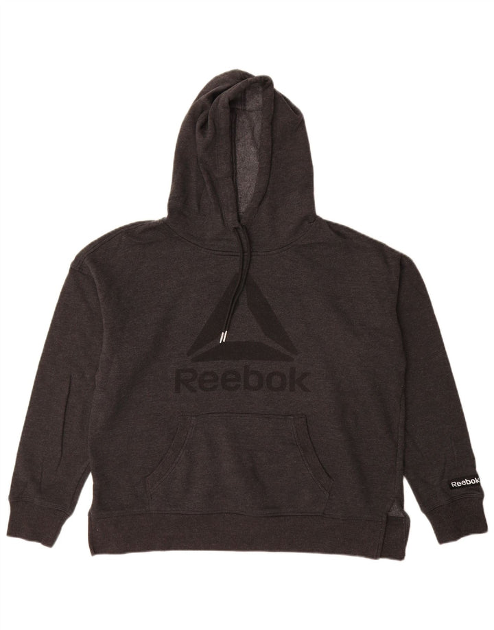 Reebok Sudadera con capucha gráfica extragrande para mujer Reino Unido 14 Algodón gris medio