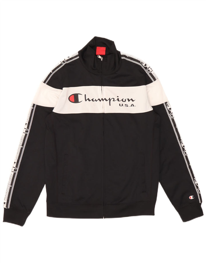 Champion Chaqueta De Chándal Con Estampado Gráfico Para Hombre Small Black Colorblock