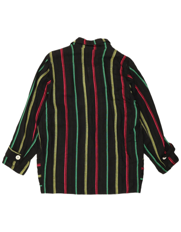 Vintage mujer 3 botones Blazer chaqueta IT 46 grande negro rayas