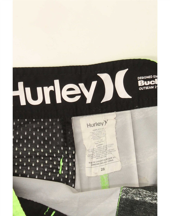 Hurley Hombre Graphic Bañador Shorts Pequeño Poliéster A Rayas Verdes