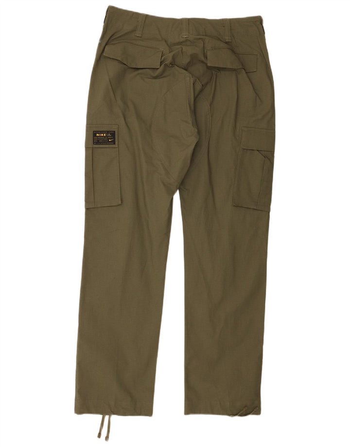 Pantalón cargo recto Nike para hombre W32 L30 Algodón a cuadros caqui