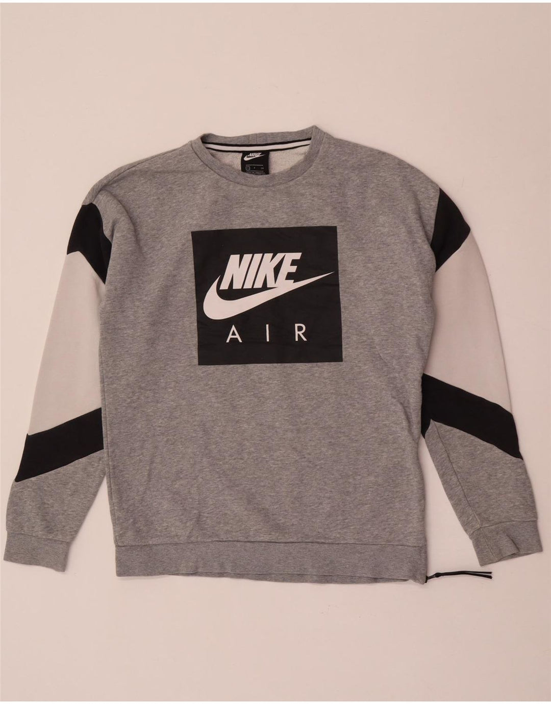 Nike Sudadera con gráfico y diseño tipo jersey de algodón color block en gris pequeño para hombre