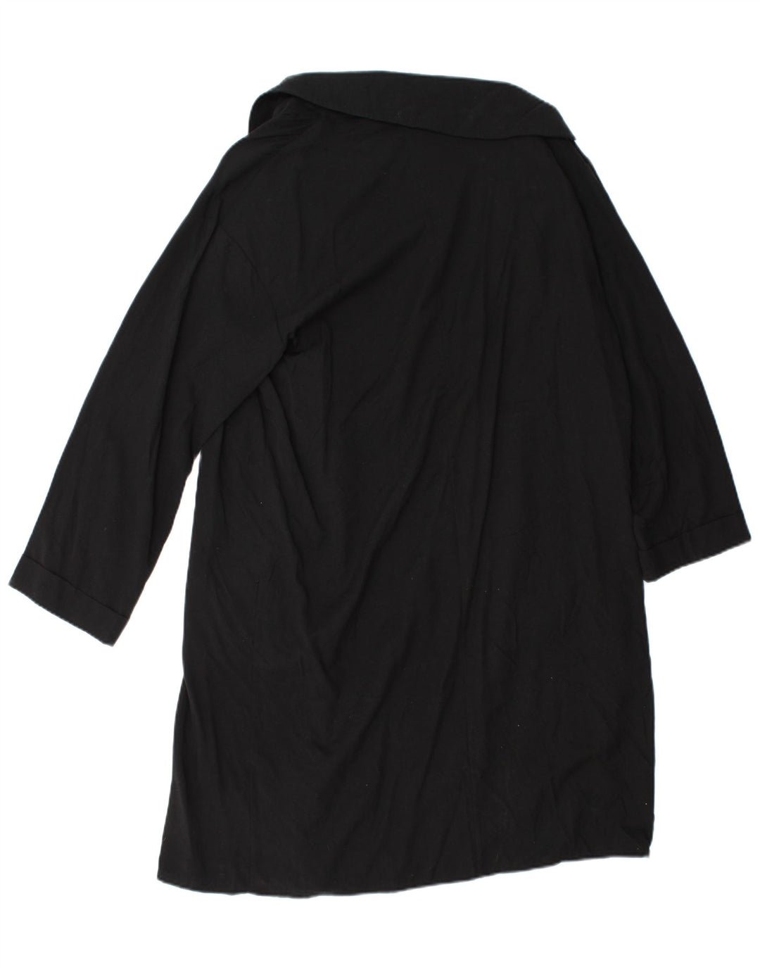 Zara Mujer Abrigo Abierto UK 44 Medium Black Lyocell