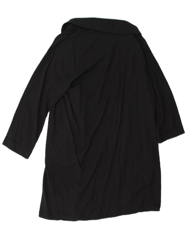 Zara Mujer Abrigo Abierto UK 44 Medium Black Lyocell