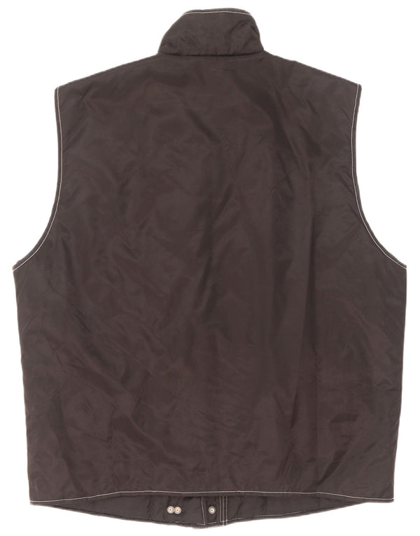 Vintage Mujer Oversize Utility Gilet Reino Unido 20/22 XL Poliamida Negra