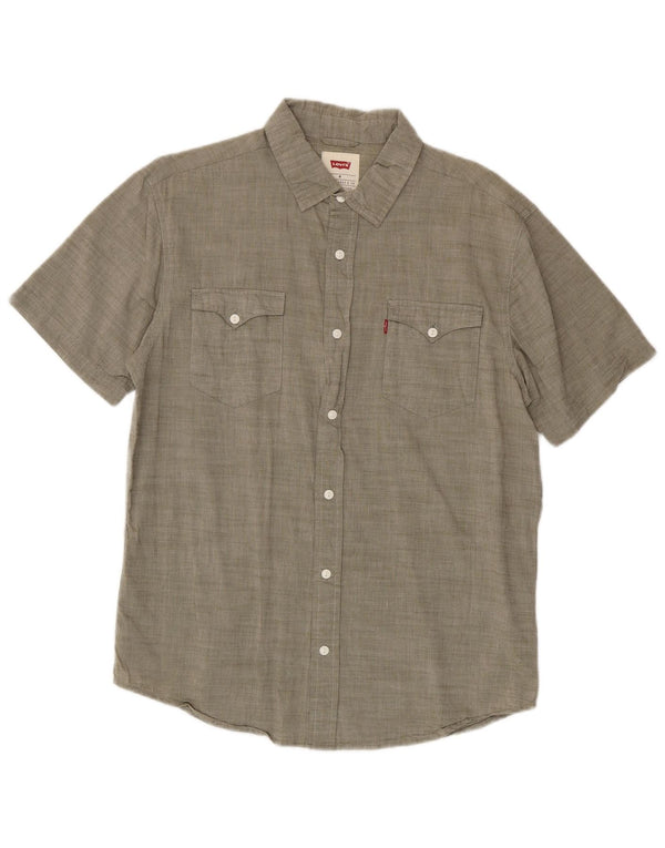 Camisa Levi's Hombre Manga Corta Algodón Gris Medio