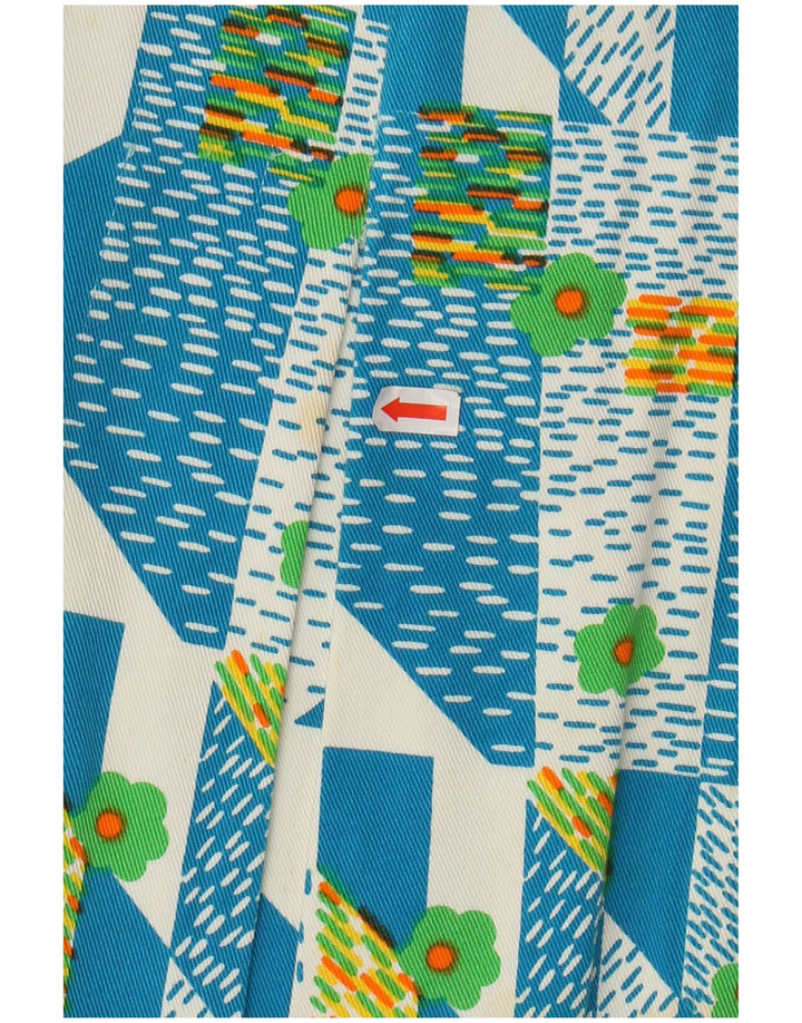 VINTAGE Falda de línea A para mujer IT 48 XL W38 Azul Geométrico