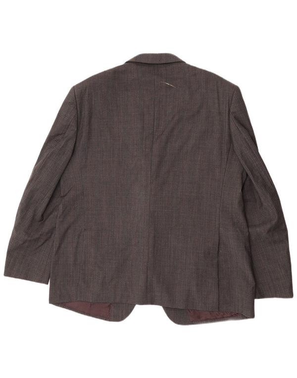 Marks & Spencer Chaqueta tipo blazer de 2 botones para hombre UK 46 XL Lana a cuadros gris