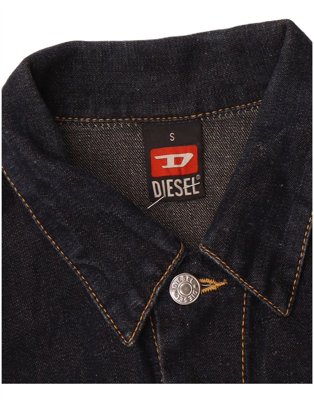 Diesel Chaqueta Vaquera Corta para Mujer UK 10 Small Azul Marino Lino