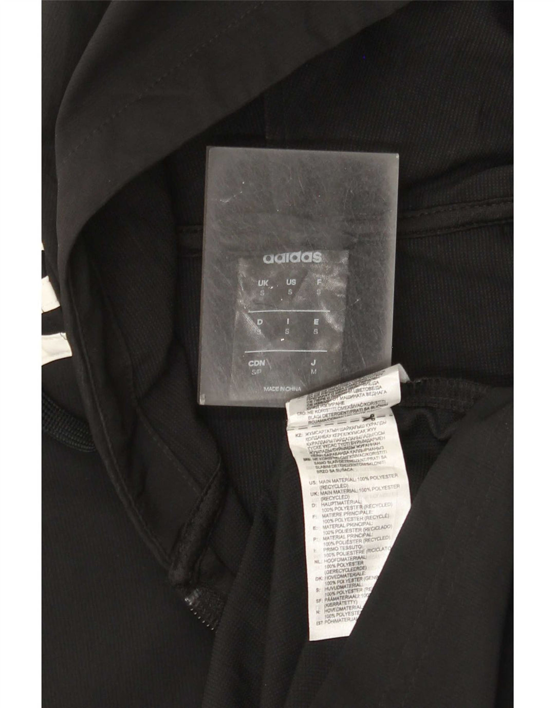 Adidas - Chándal con capucha para hombre, chaqueta superior, poliéster negro pequeño