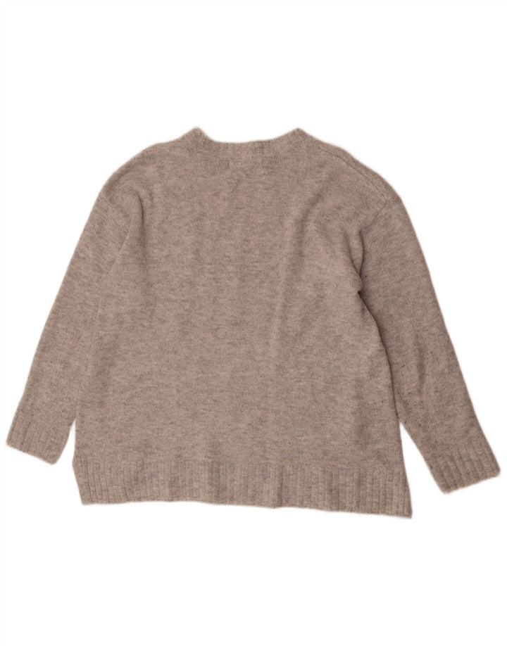 Marks & Spencer Suéter de cuello redondo para mujer UK 44 Acrílico gris medio