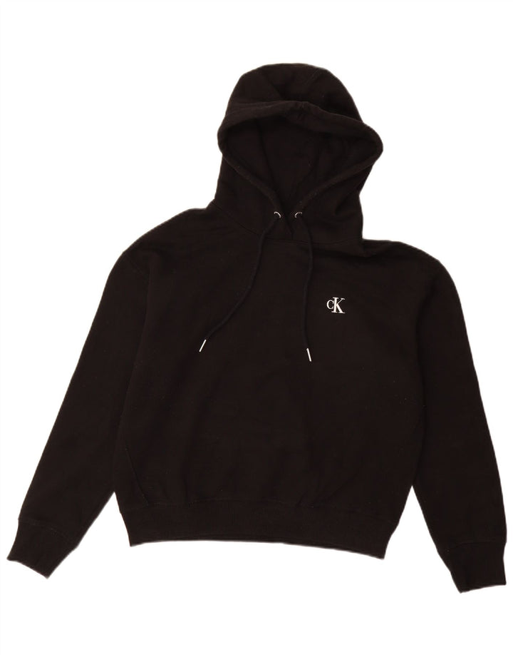 CALVIN KLEIN JEANS Jersey con capucha para mujer UK 44 Mediano Negro Algodón
