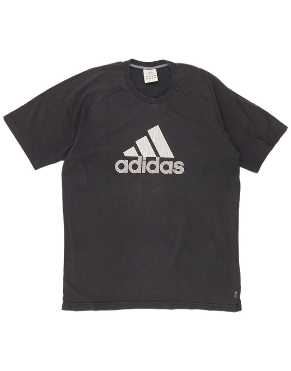 ADIDAS Camiseta gráfica para hombre Top grande de algodón negro
