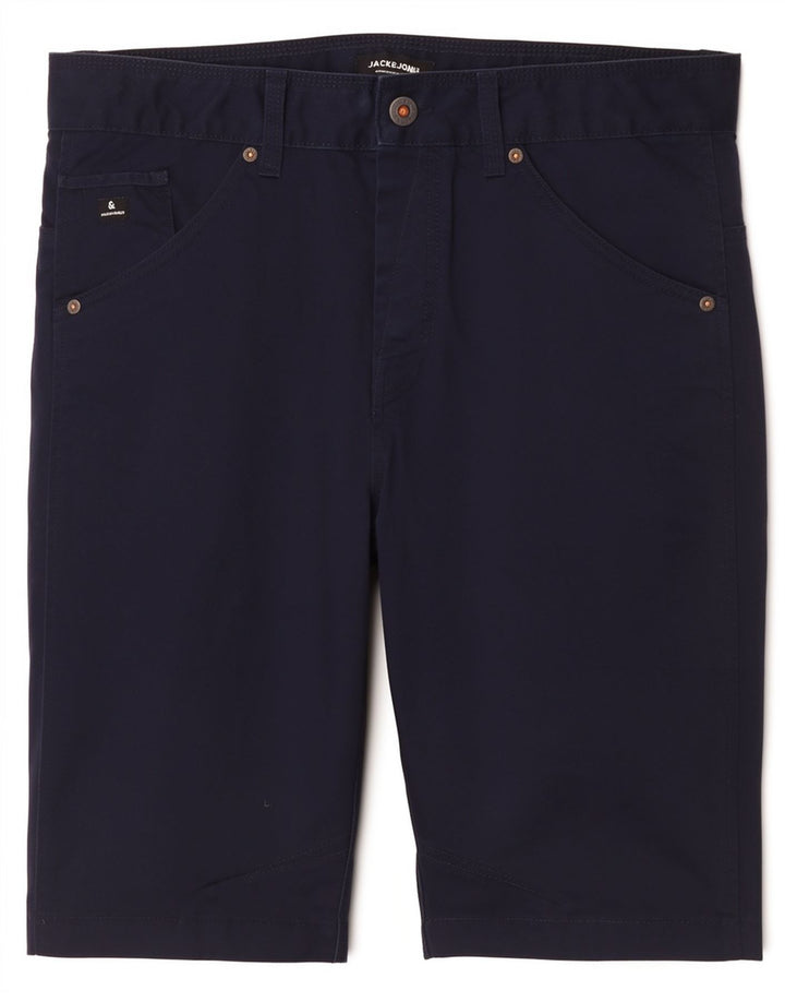 Jack & Jones Pantalones cortos chinos para hombre Large W34 Poliéster azul marino