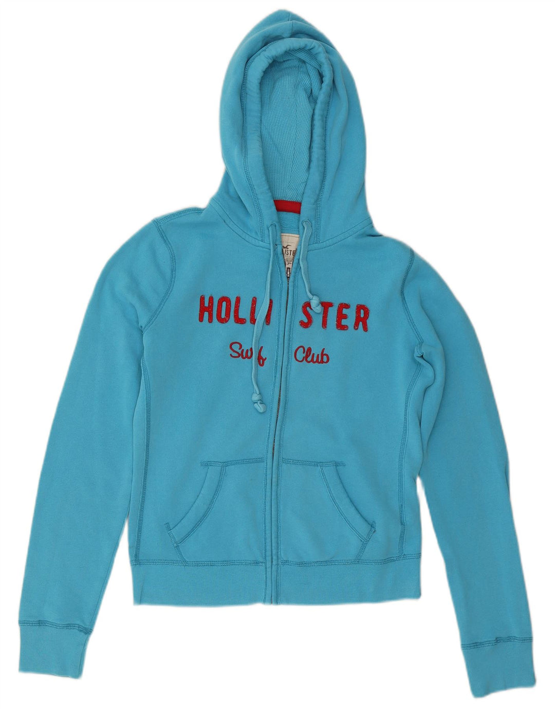 HOLLISTER Suéter con capucha y cremallera gráfica para mujer Reino Unido 40 Algodón azul medio