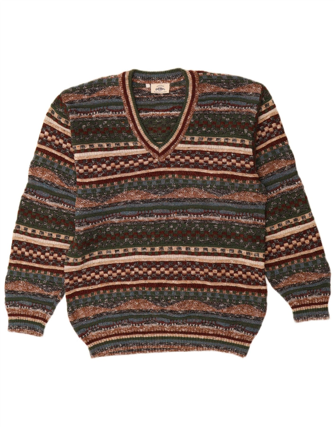 GARDEUR Jersey con Cuello en V para Hombre Jersey Mediano Multicolor Geométrico