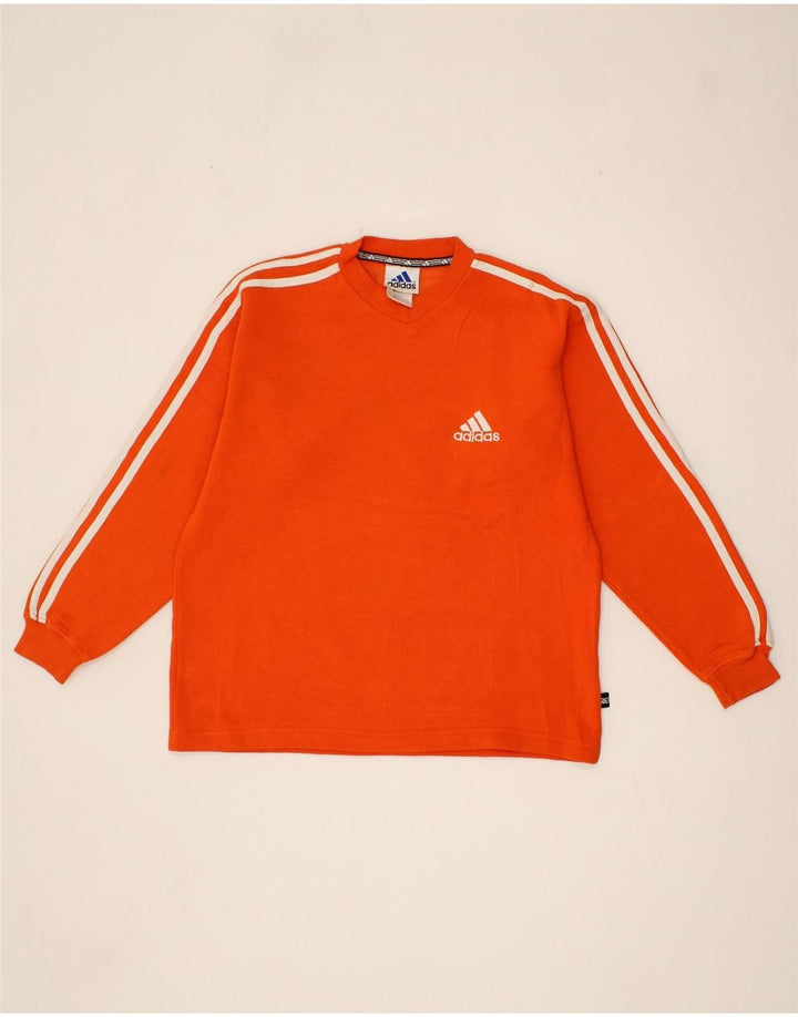 ADIDAS Boys Sweatshirt Jumper 13-14 Years Red Cotton Vintage Adidas and Second-Hand Adidas from Messina Hembry 
