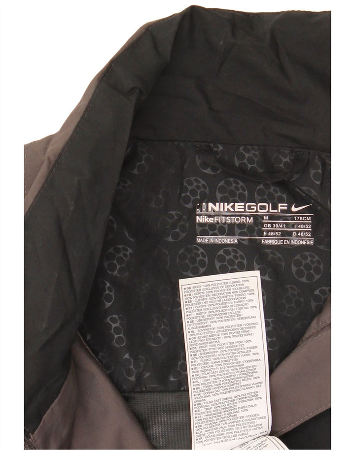 Nike Chaqueta impermeable gráfica para hombre UK 39/41 Mediano Negro Colorblock Poliéster