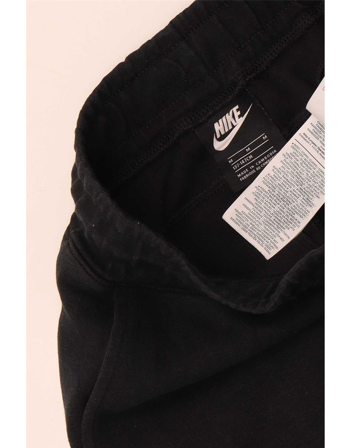 Nike Pantalones cortos deportivos para niños de 10 a 11 años, tamaño mediano, algodón negro