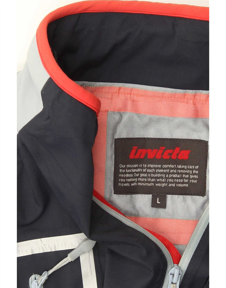 Invicta Chaqueta impermeable gráfica para mujer Reino Unido 40 Grande Azul marino Colorblock
