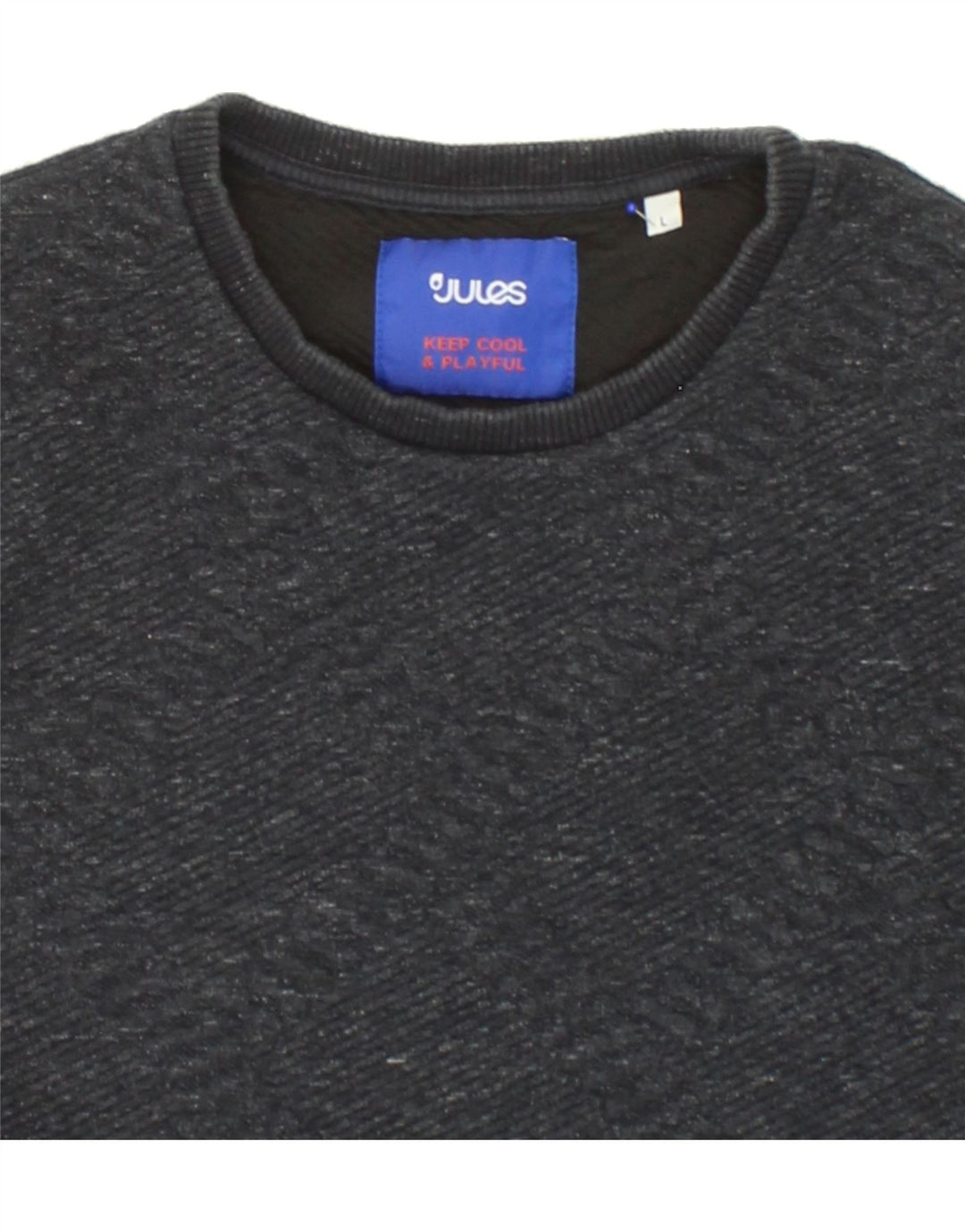 JULES Mens Sweatshirt Jumper Large Navy Blue Vintage Jules and Second-Hand Jules from Messina Hembry 