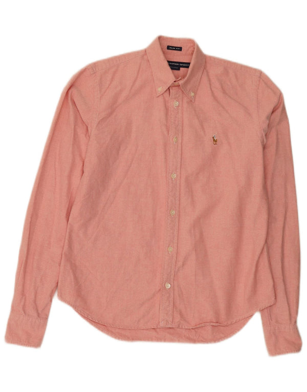Ralph Lauren Womens Slim Fit Shirt Size 4 Small Pink Cotton