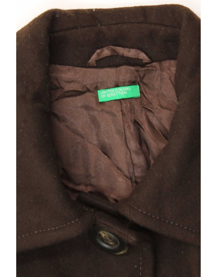 Abrigo Mujer Benetton IT 46 Large Lana Marrón