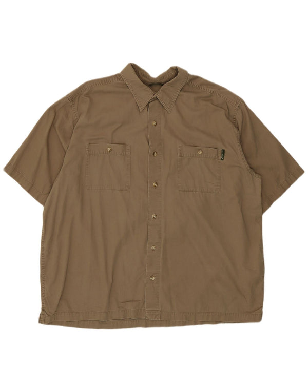 Eddie Bauer Camisa Manga Corta Hombre XL Algodón Beige