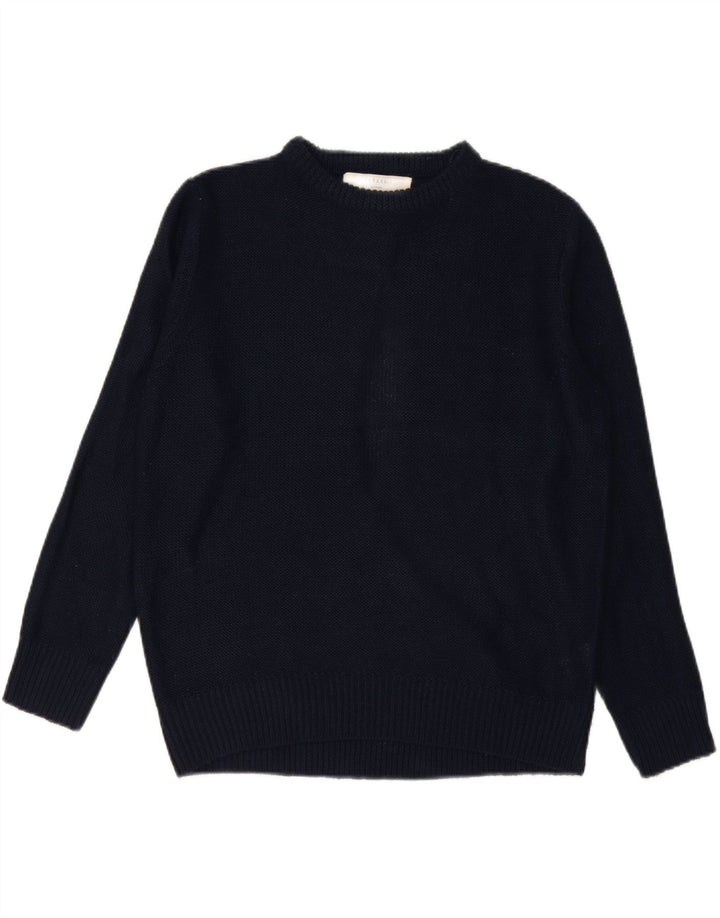 Zara - Jersey extragrande con cuello barco para mujer, talla 40, talla mediana, azul marino