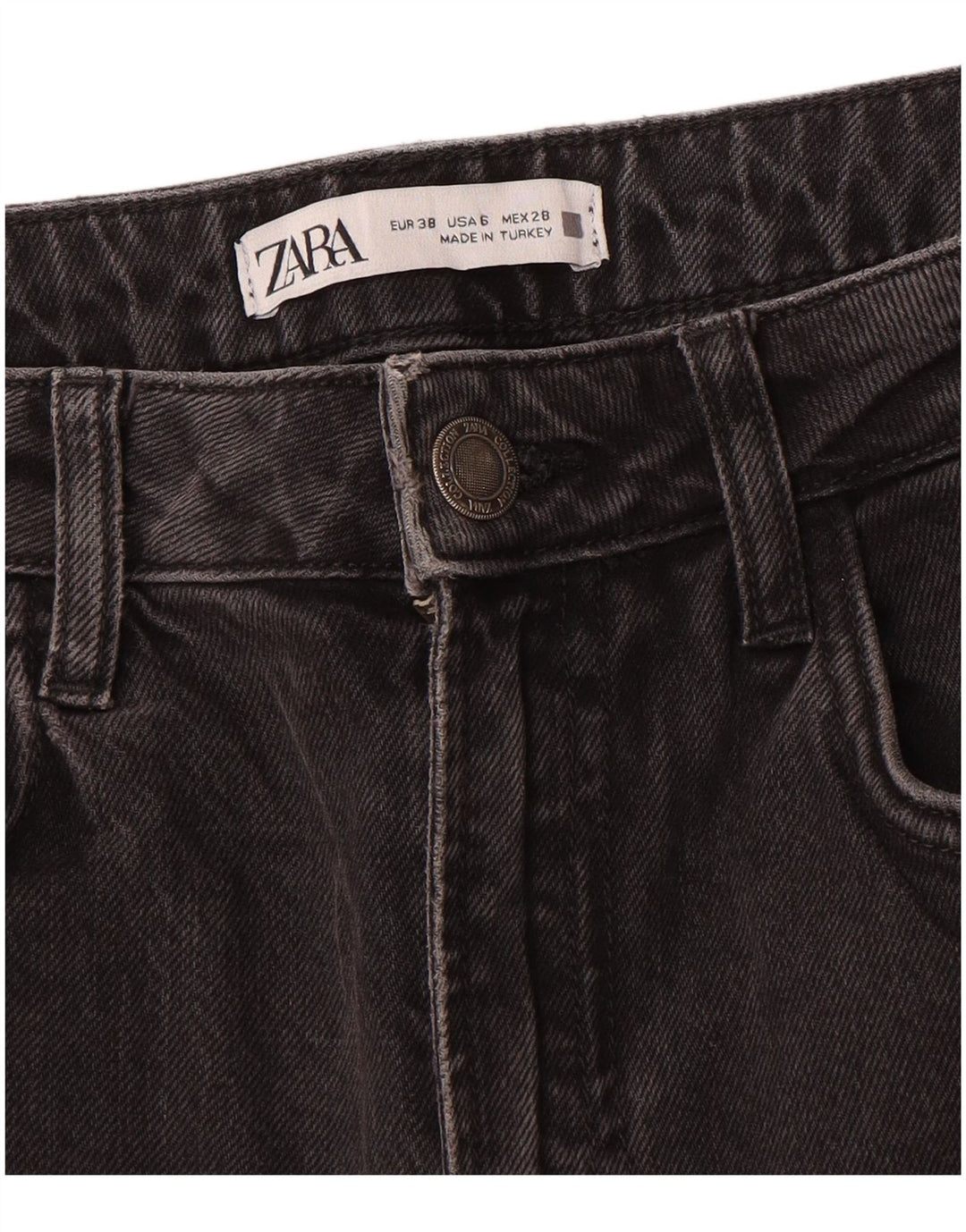 Zara Vaqueros rectos para mujer EU 38 Small W28 L32 Gris