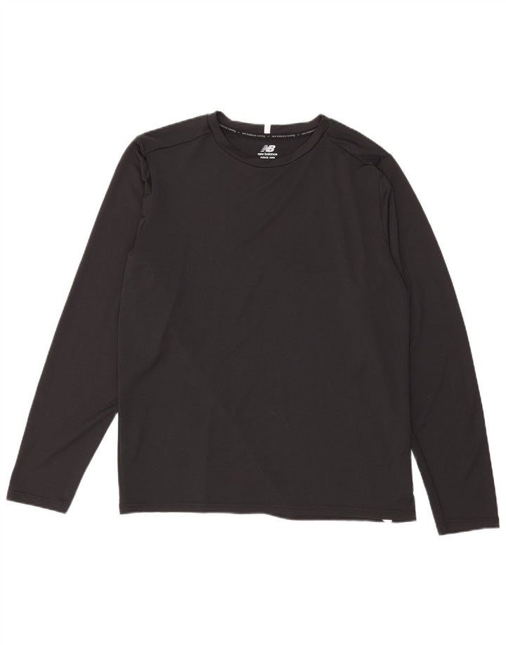 New Balance Hombre Top Manga Larga Grande Poliéster Negro