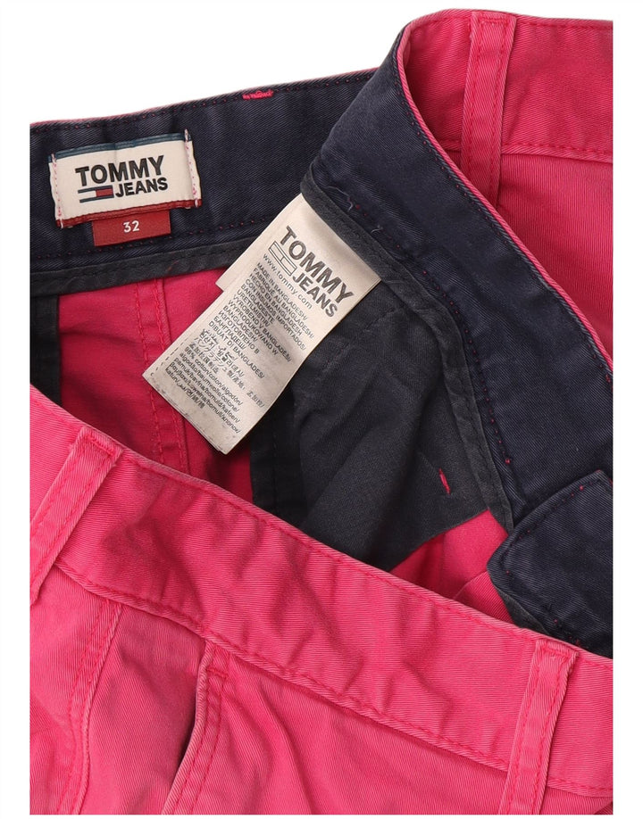 Tommy Hilfiger Pantalones cortos chinos para hombre W32 Algodón rosa medio