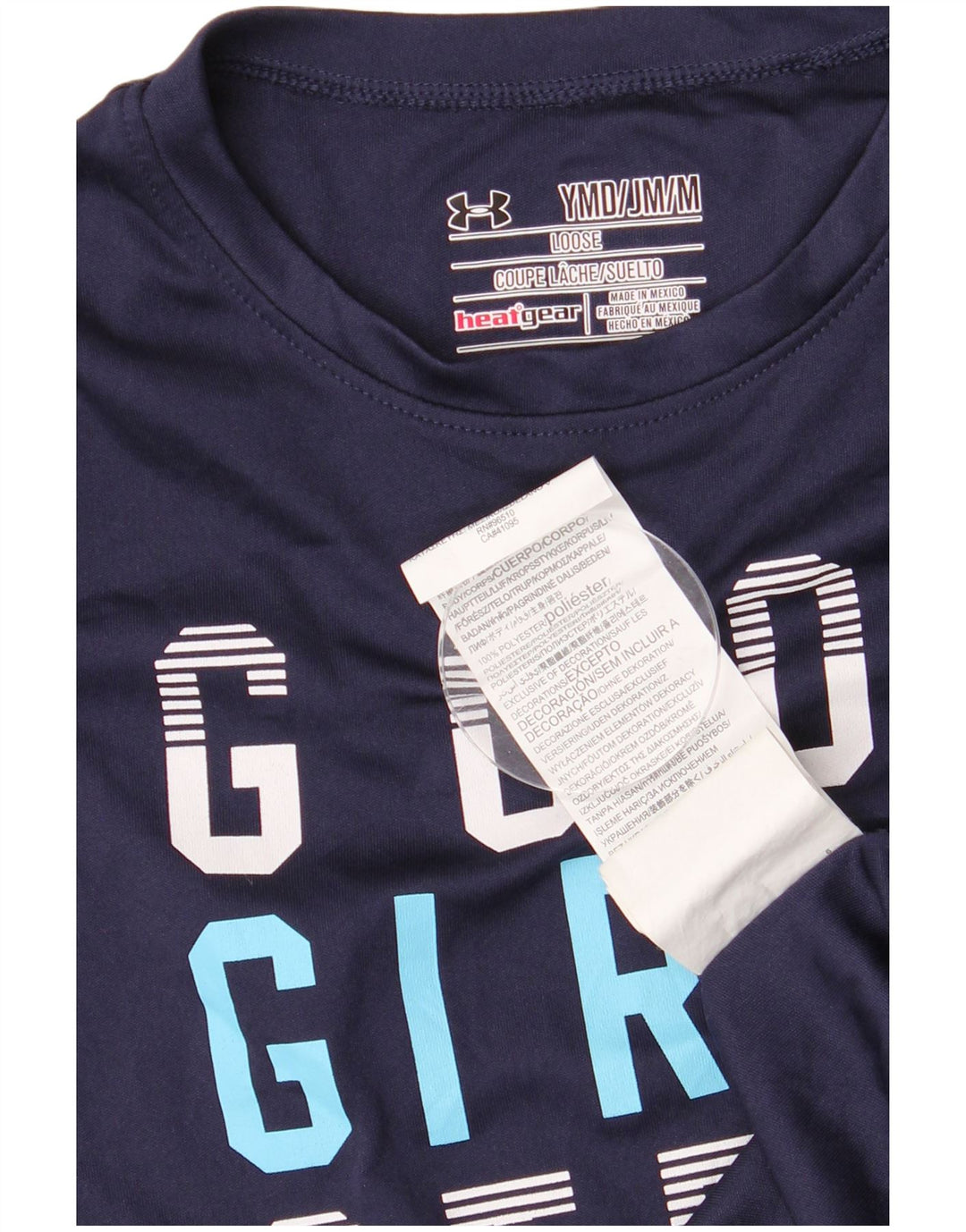 Under Armour Camiseta gráfica Heat Gear para niños 9-10 años Mediano Azul marino