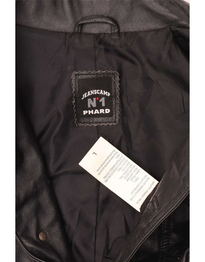 Phard Gabardina de cuero para mujer Reino Unido 44 Grande Negro