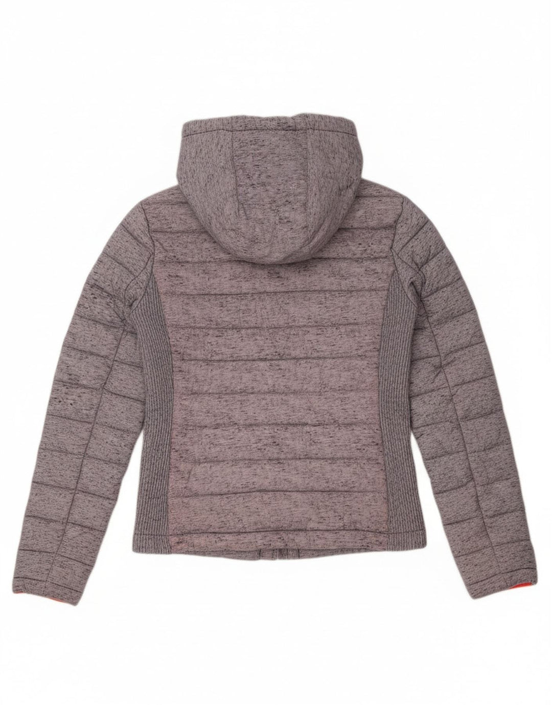 Superdry Chaqueta Acolchada Con Capucha Para Mujer UK 8 XS Poliéster Color Block Gris