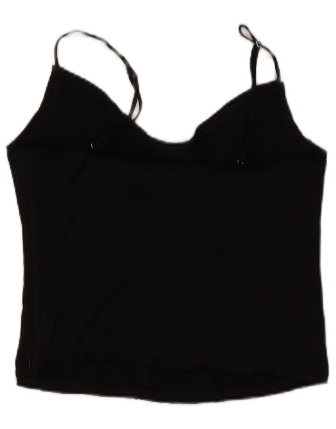 Zara Mujer Crop Cami Top UK 42 Medium Viscosa Negra