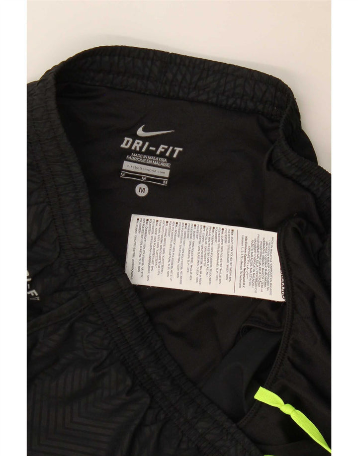 Nike - Pantalones cortos deportivos Dri Fit para mujer, talla 40, talla mediana, color negro y poliéster Chevron