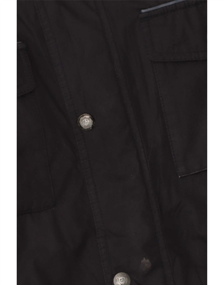 Massimo Dutti Abrigo cortavientos con capucha para hombre UK 40 Large Azul marino