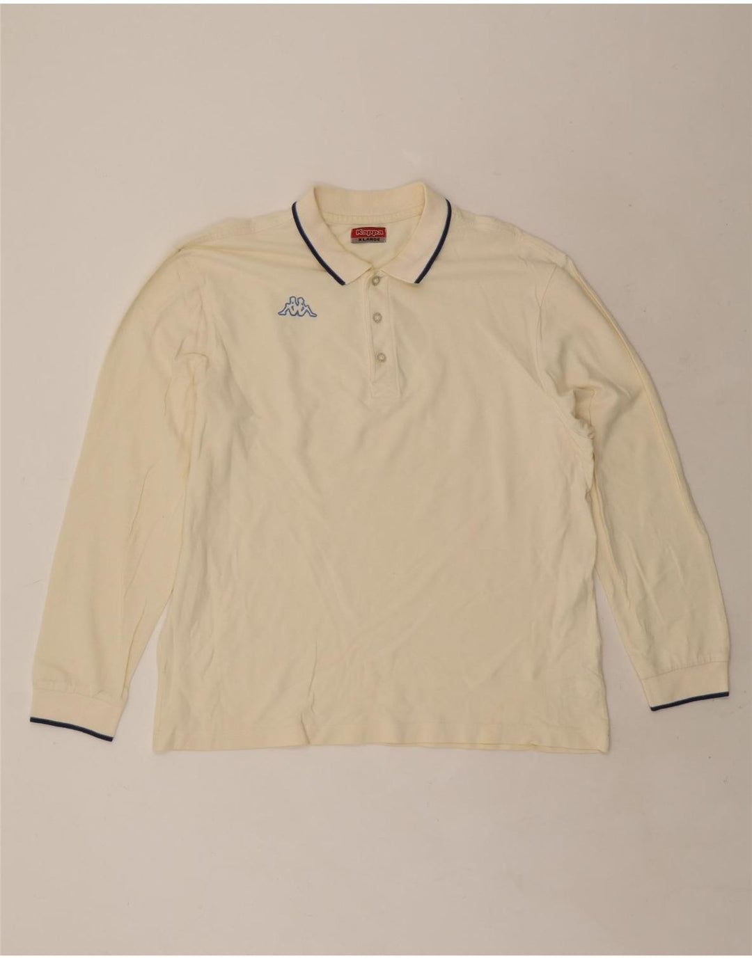 Kappa Polo De Manga Larga Para Hombre XL Off White Algodón
