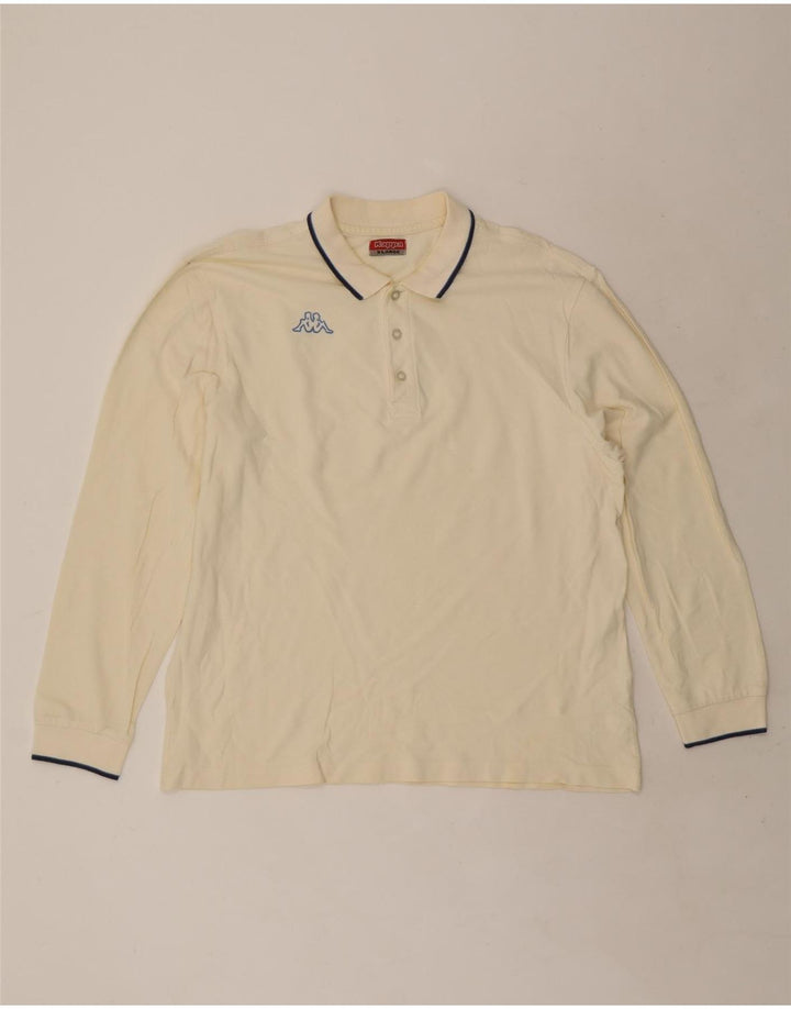 Kappa Polo De Manga Larga Para Hombre XL Off White Algodón