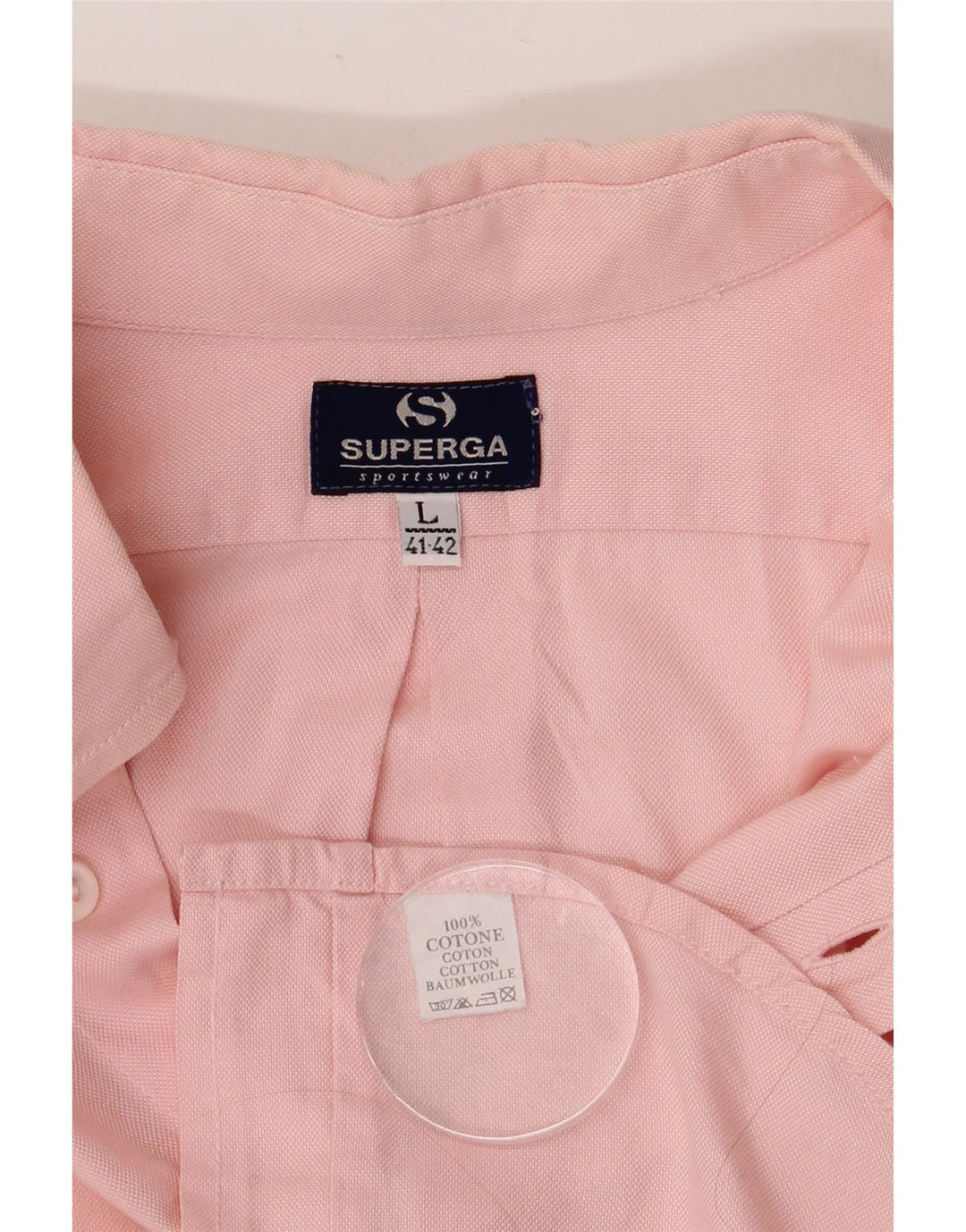 Camisa SUPERGA para hombre talla 41/42 grande rosa algodón