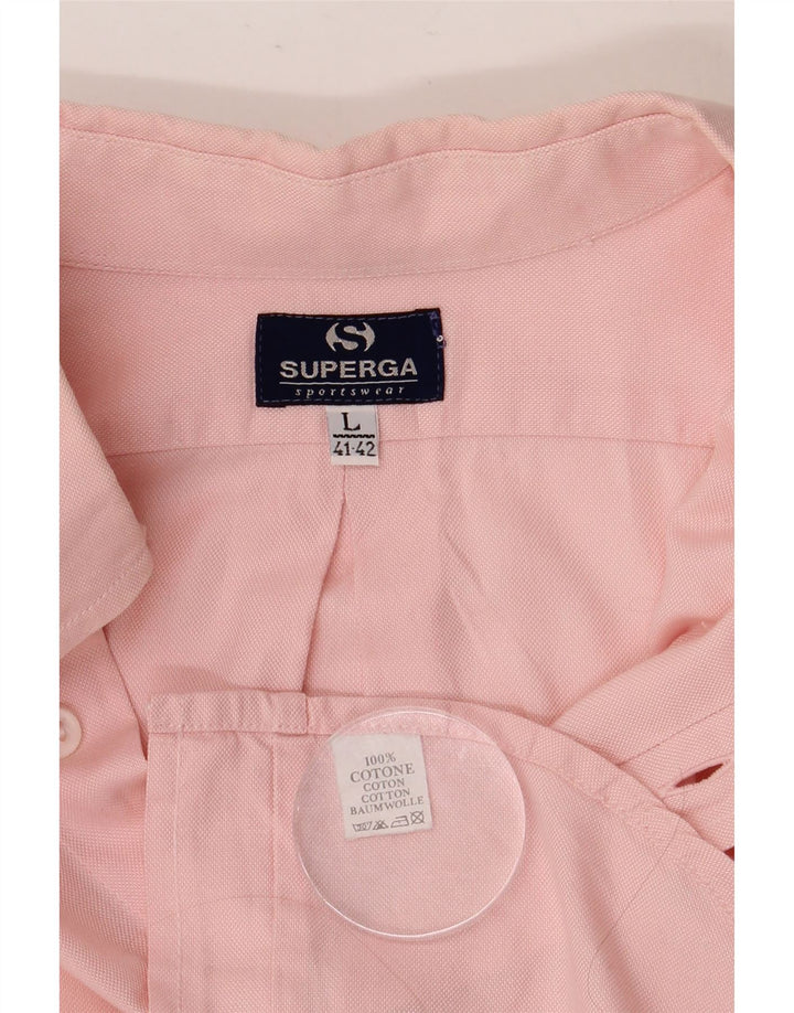 Camisa SUPERGA para hombre talla 41/42 grande rosa algodón