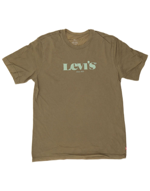Levi's Camiseta con gráfico relajado para hombre Top XS Algodón caqui