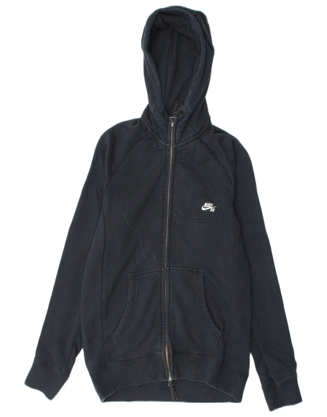 NIKE Sudadera con capucha y cremallera para hombre, talla pequeña, algodón negro